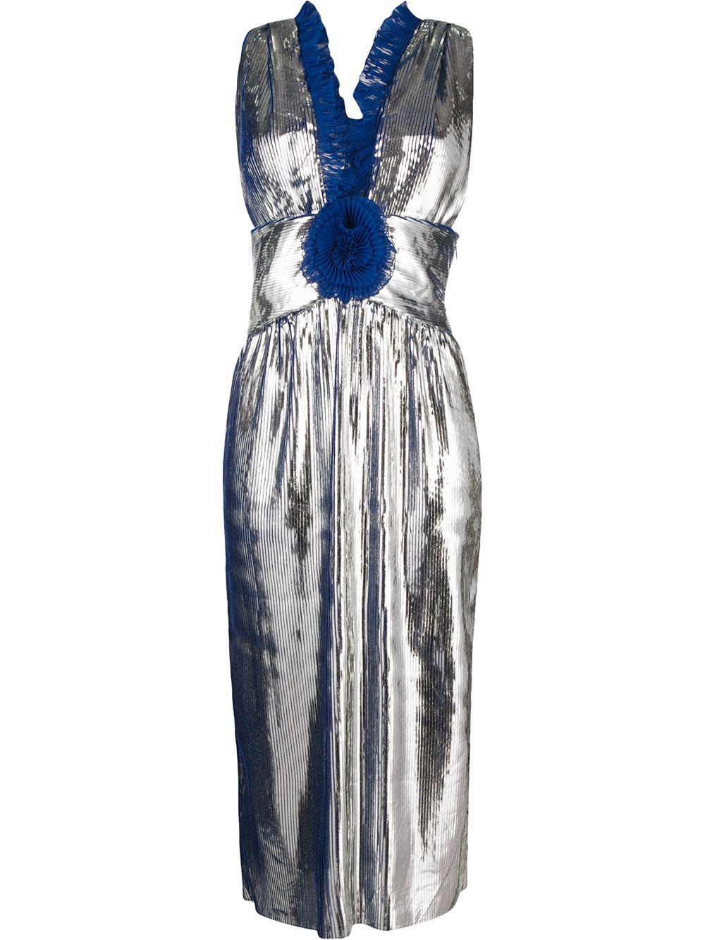 ruffled trim midi dress by MARCO DE VINCENZO