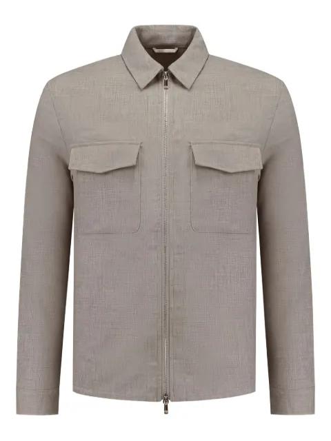 zip-front flap-pocket shirt jacket by MARCO PESCAROLO