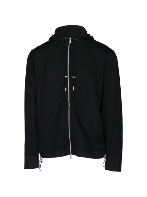 zip-up virgin wool hoodie by MARCO PESCAROLO