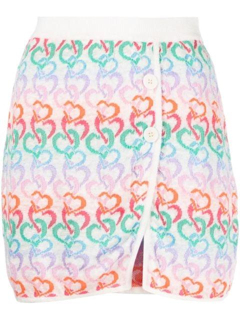 heart-embroidery knit skirt by MARCO RAMBALDI