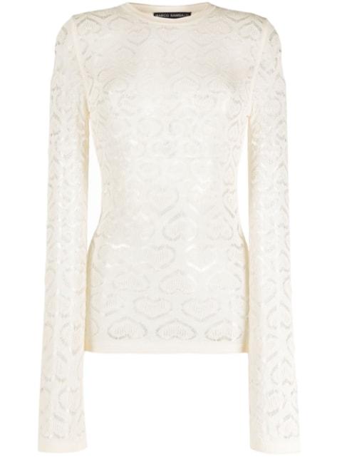 heart-motif long-sleeved top by MARCO RAMBALDI