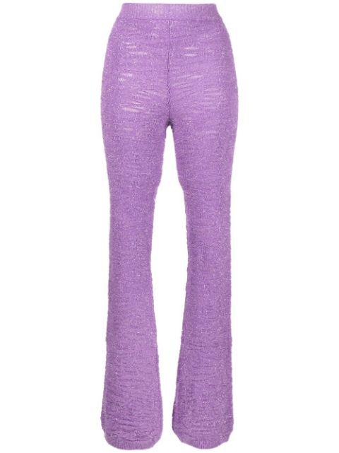tinsel-detail knit trousers by MARCO RAMBALDI