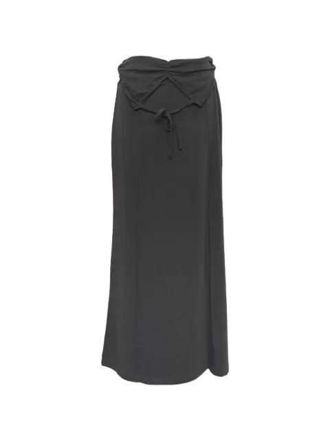 foldover-waist ruched maxi skirt by MARDI MERCREDI