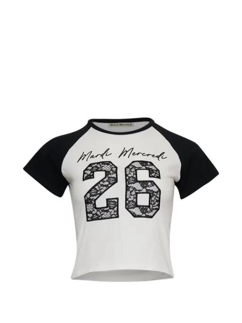 lace-appliqué short-sleeve T-shirt by MARDI MERCREDI