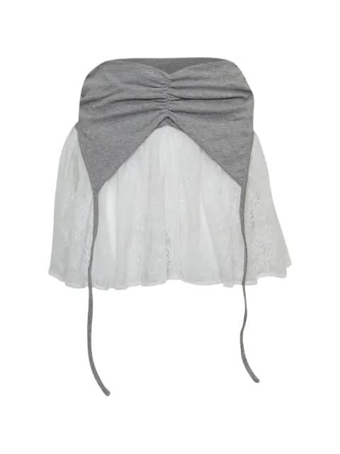 logo-detail lace mini skirt by MARDI MERCREDI