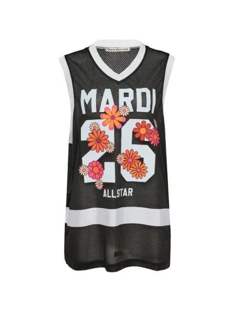 mesh-jersey floral-print top by MARDI MERCREDI