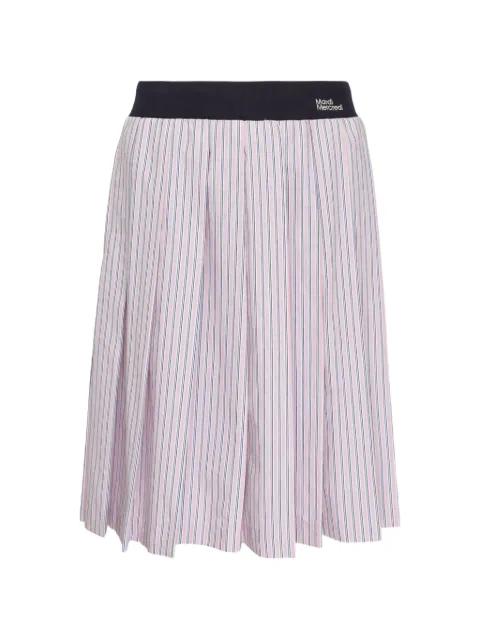 striped-pattern pleated midi skirt by MARDI MERCREDI