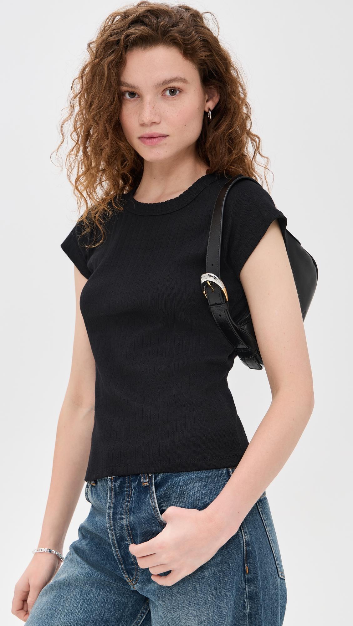 Pointelle Crew Neck Tee by MAREA