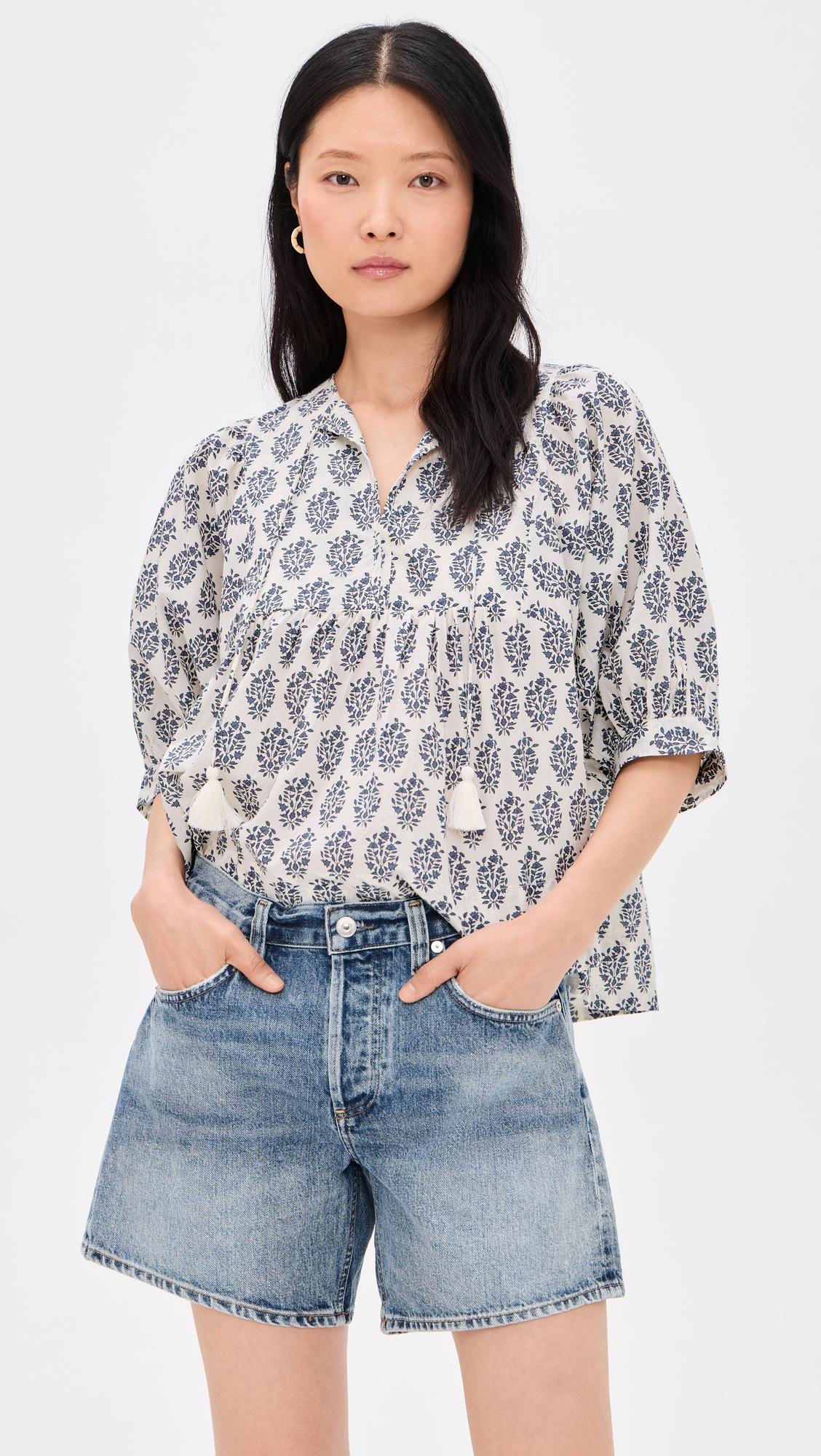Steph Indigo Meadow Top by MAREA