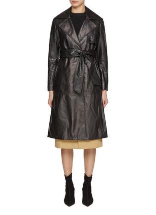 Belted Leather Trench Coat by MARELLA