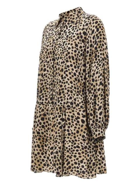 Deriva animal-print jewel-button mini dress by MARELLA