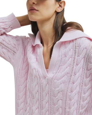 Elisir Cable Knit Polo Sweater by MARELLA