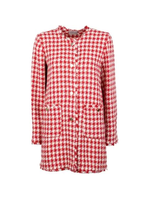 Emme check-pattern fringed-edges jacket by MARELLA