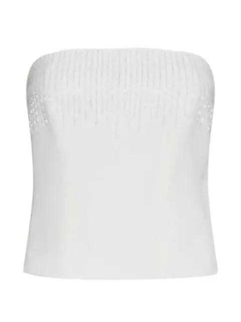 Mllrapace bead-embellished strapless top by MARELLA