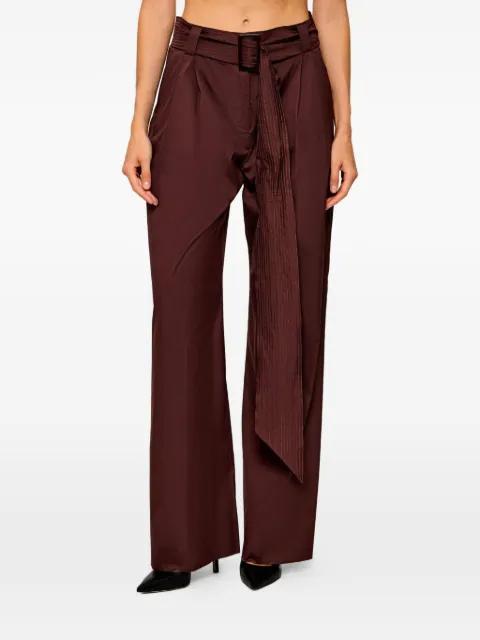 belted pleated wide-leg high-waisted trousers by MARELLA
