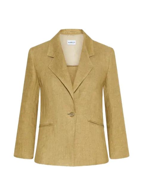 button flax blazer by MARELLA