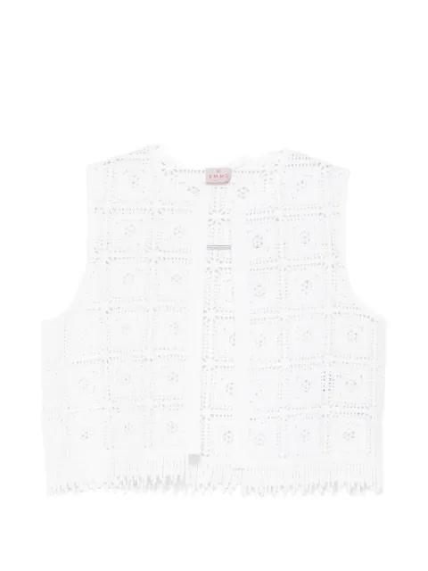 crochet-knit fringed jacket by MARELLA