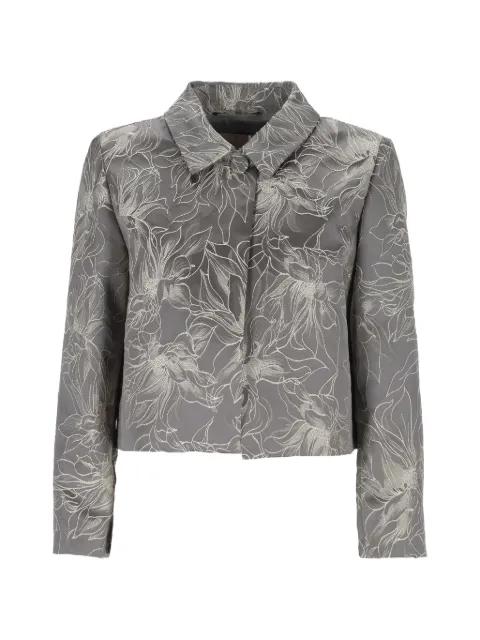 floral-jacquard cropped jacket by MARELLA