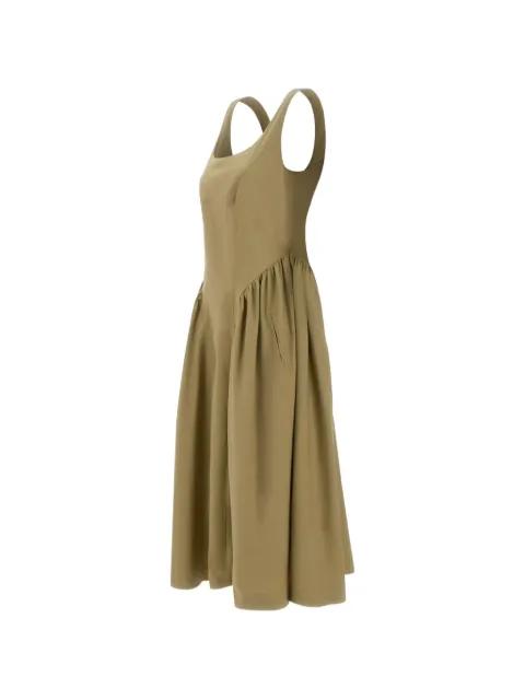 gathered cotton-poplin dress by MARELLA