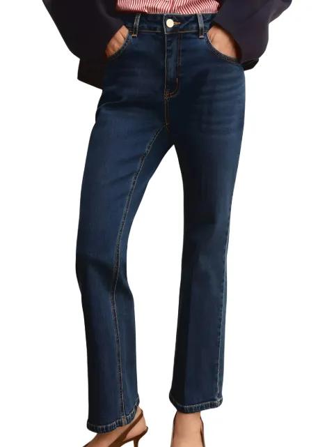 logo-patch straight-leg jeans by MARELLA