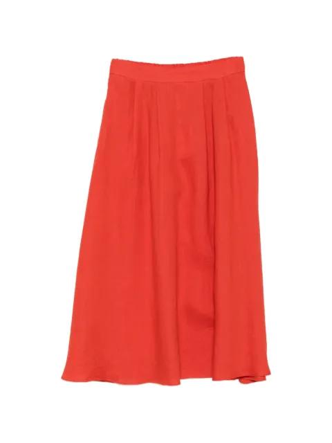 pleated linen midi skirt by MARELLA
