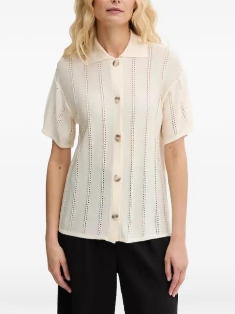 pointelle-knit button-down shirt by MARELLA