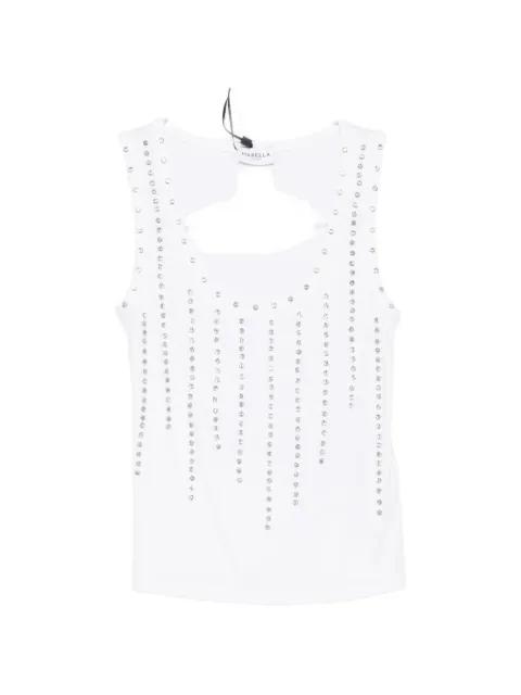 scoop-neck embellished top by MARELLA