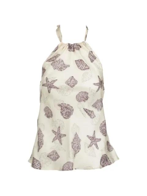 shell-print halterneck top by MARELLA