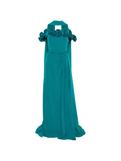 floral-appliqué maxi dress by MARFIL BARCELONA