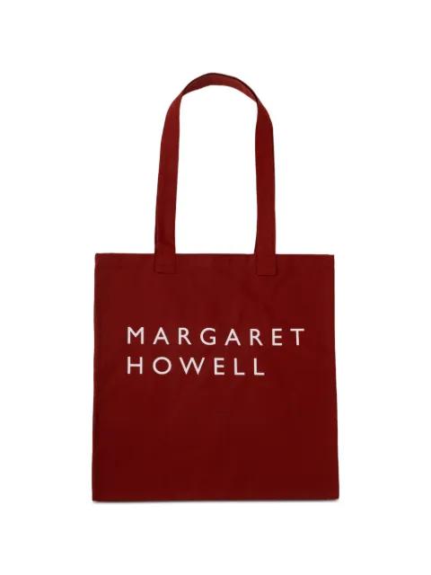 logo-print cotton-drill tote bag by MARGARET HOWELL