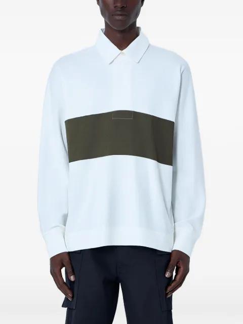 panelled long-sleeve polo shirt by MARGARET HOWELL