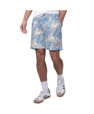 Men's Royal New York Giants Sandwashed Monstera Print Amphib Shorts by MARGARITAVILLE