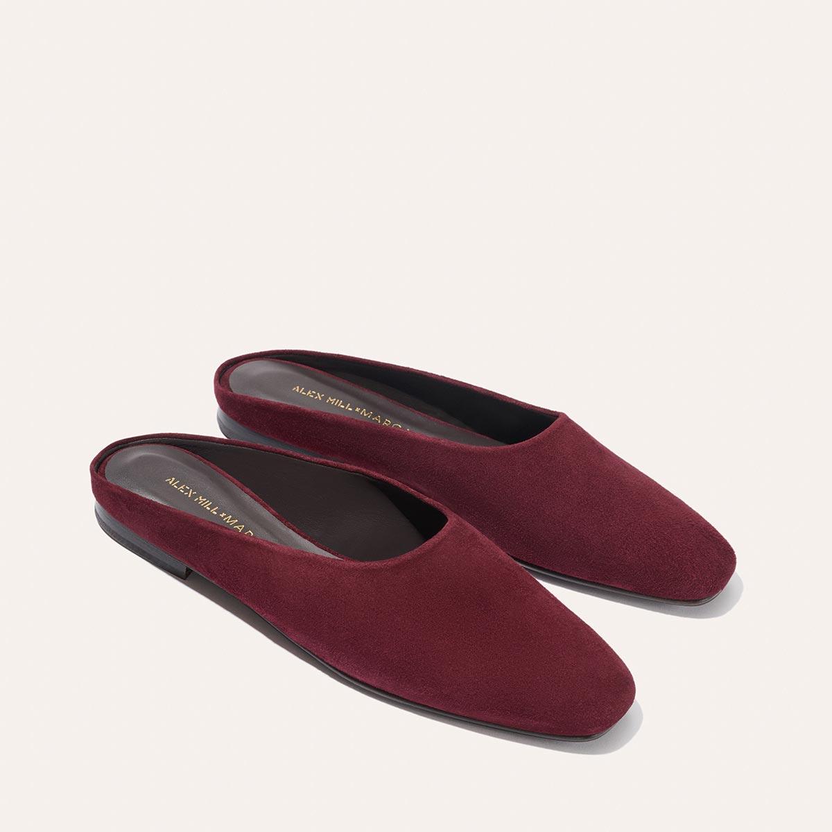 Alex Mill x Margaux: Red Suede Square Toe Mule |The Clara by undefined Alex Mill x Margaux: Red Suede Square Toe Mule |The Clara by undefined