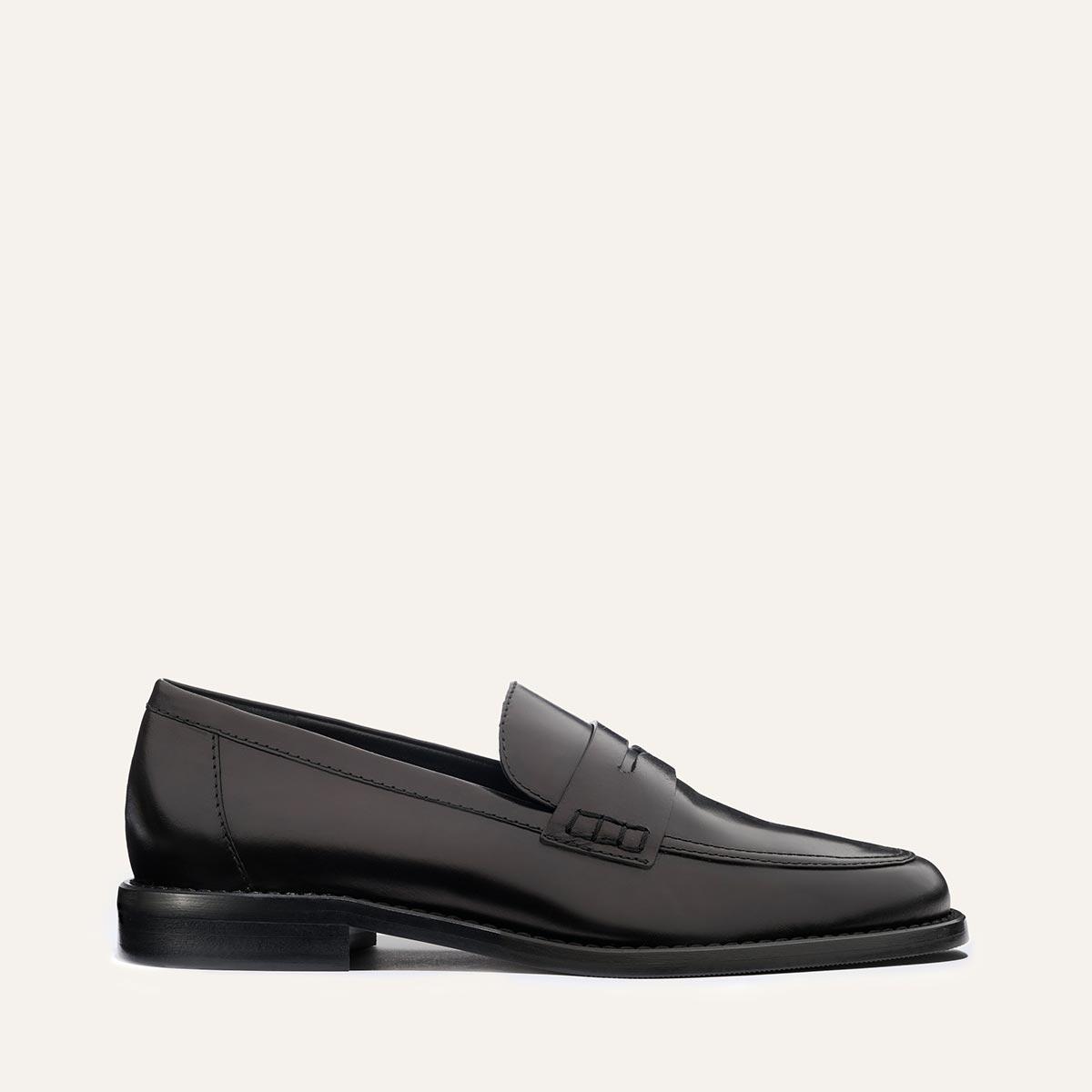 Black Leather Penny Loafers | The Marlowe Loafer by MARGAUX