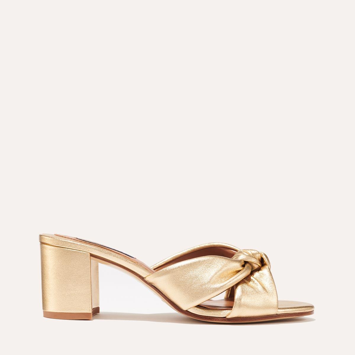 The Carmine Mule - Gold Nappa by MARGAUX