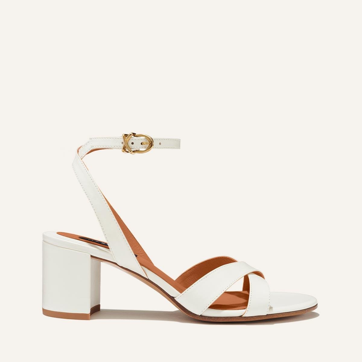 The City Sandal - Ivory Nappa by MARGAUX