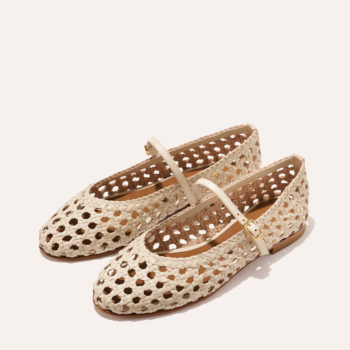 The Demi Jane - Ecru Woven Leather by MARGAUX
