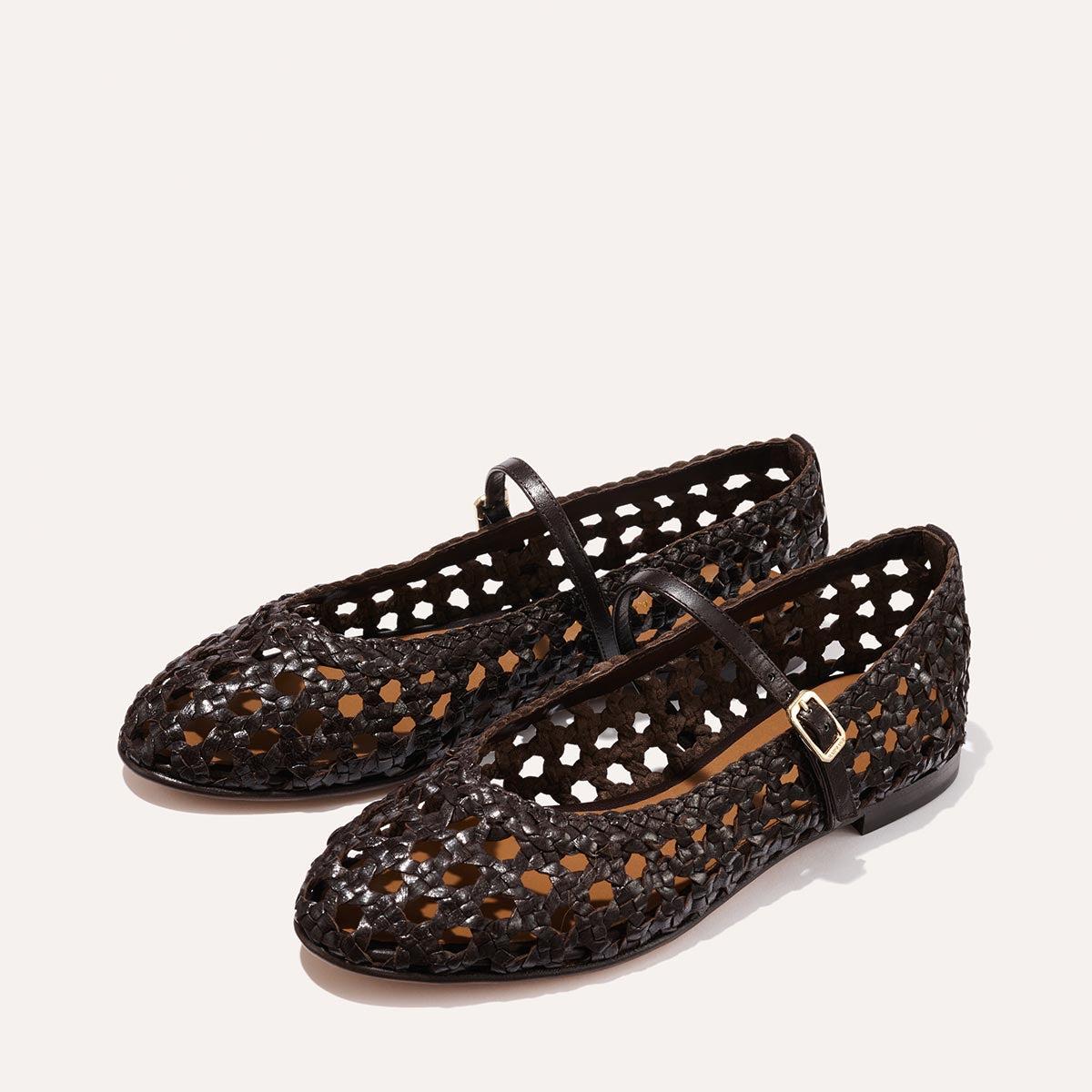 The Demi Jane - Espresso Woven Leather by MARGAUX