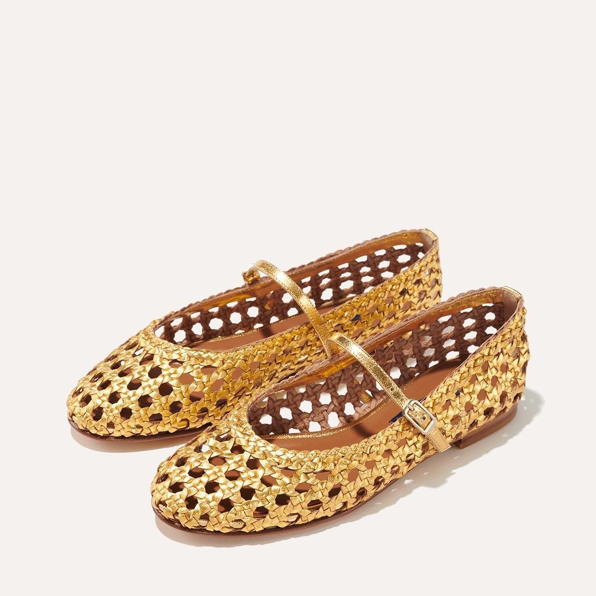 The Demi Jane - Gold Woven Leather by MARGAUX