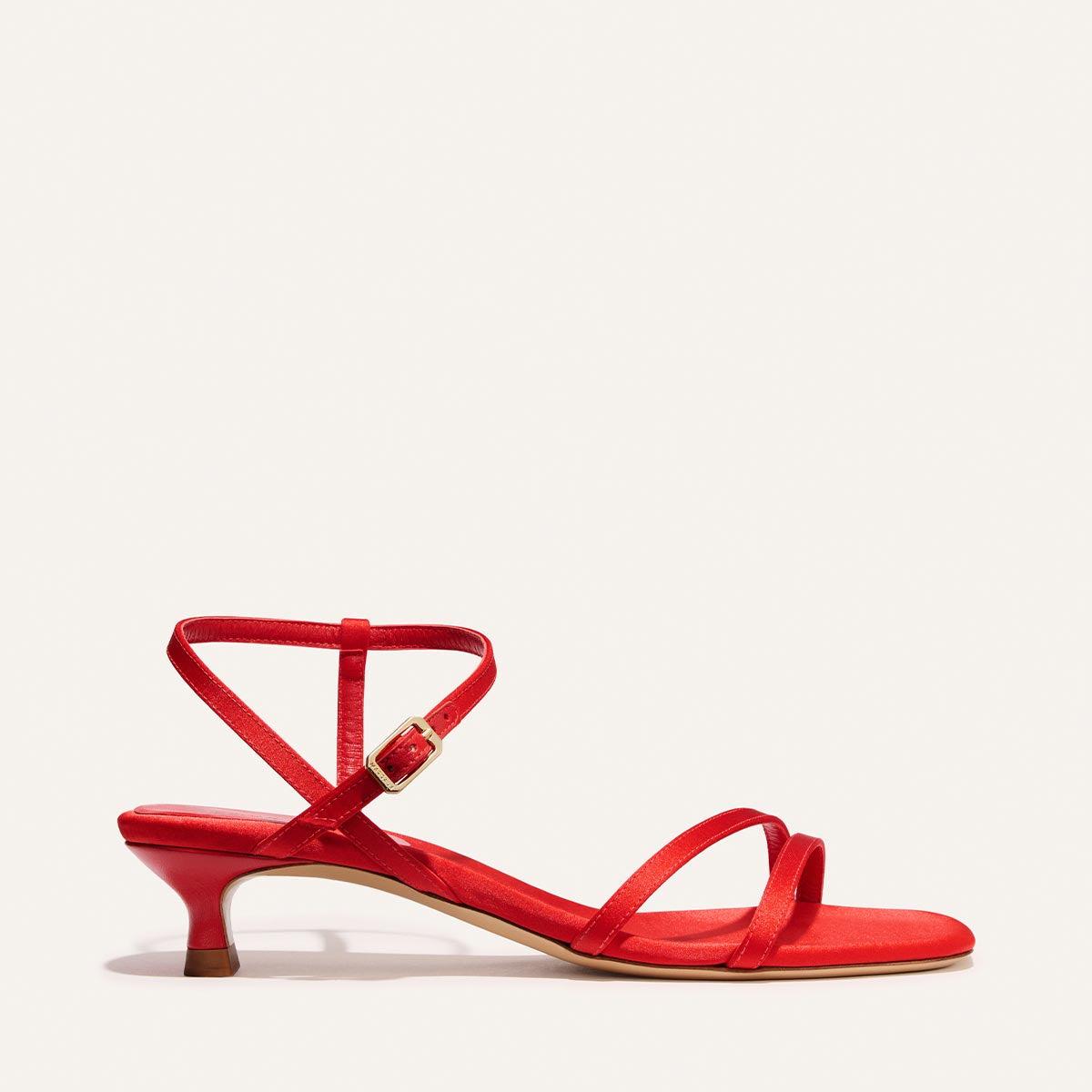 The Dylan Sandal - Poppy Satin by MARGAUX