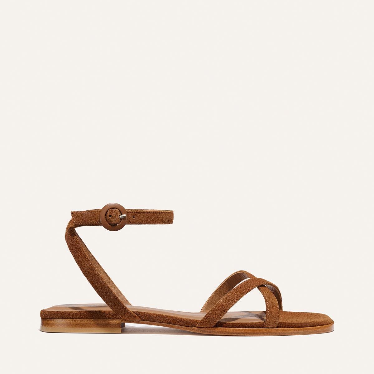 The Flat Sandal - Saddle Suede by MARGAUX
