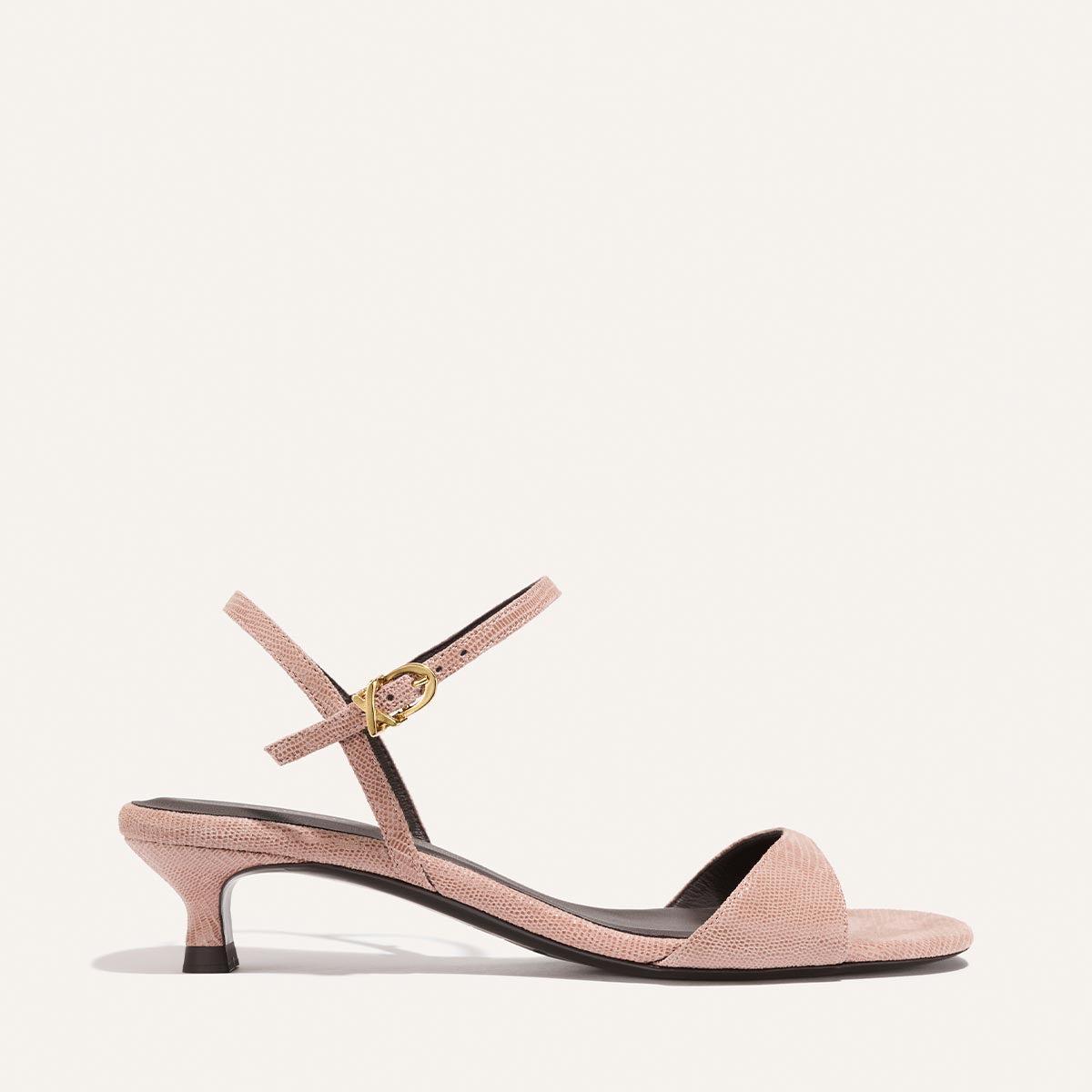 The Lotto 35 - Rose Lizard Embossed Suede by MARGAUX