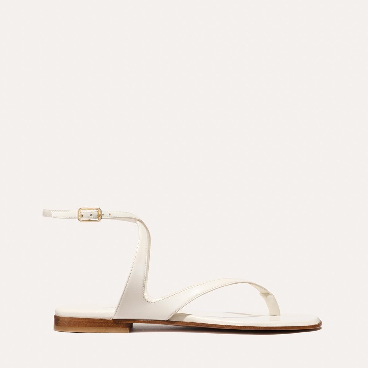 The Palermo Sandal - Ivory Nappa by MARGAUX