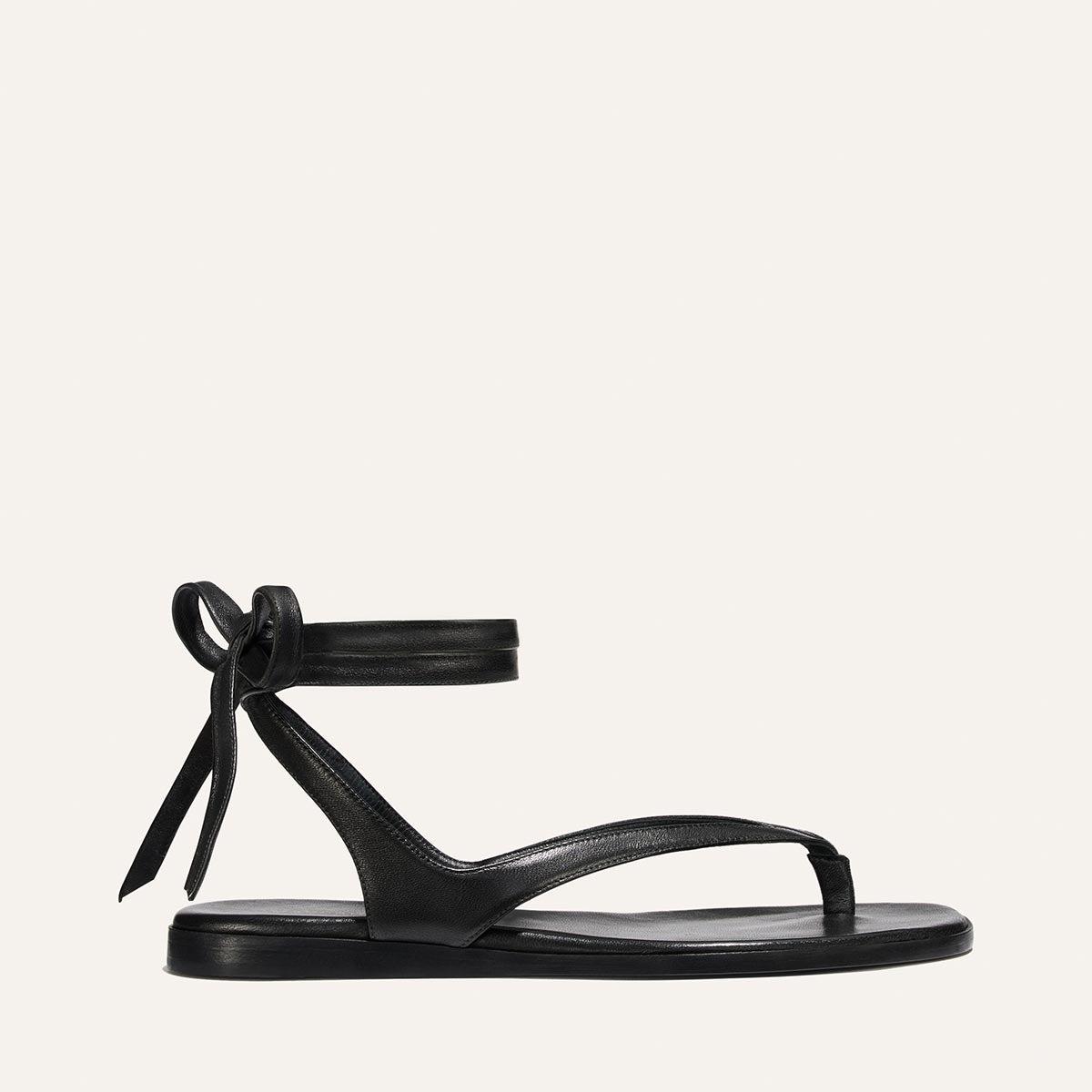 The Palermo Wrap Sandal - Black Nappa by MARGAUX