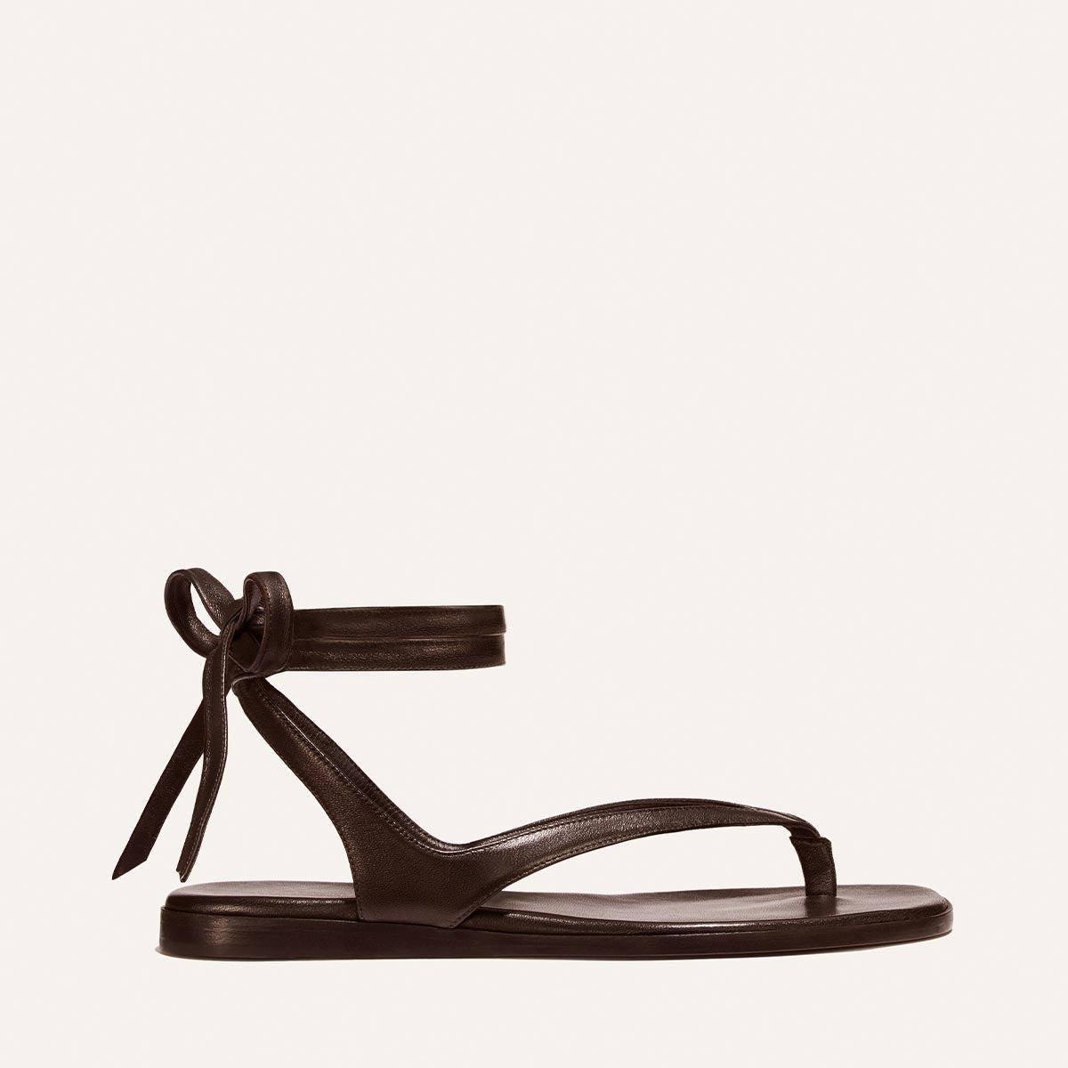 The Palermo Wrap Sandal - Espresso Nappa by MARGAUX