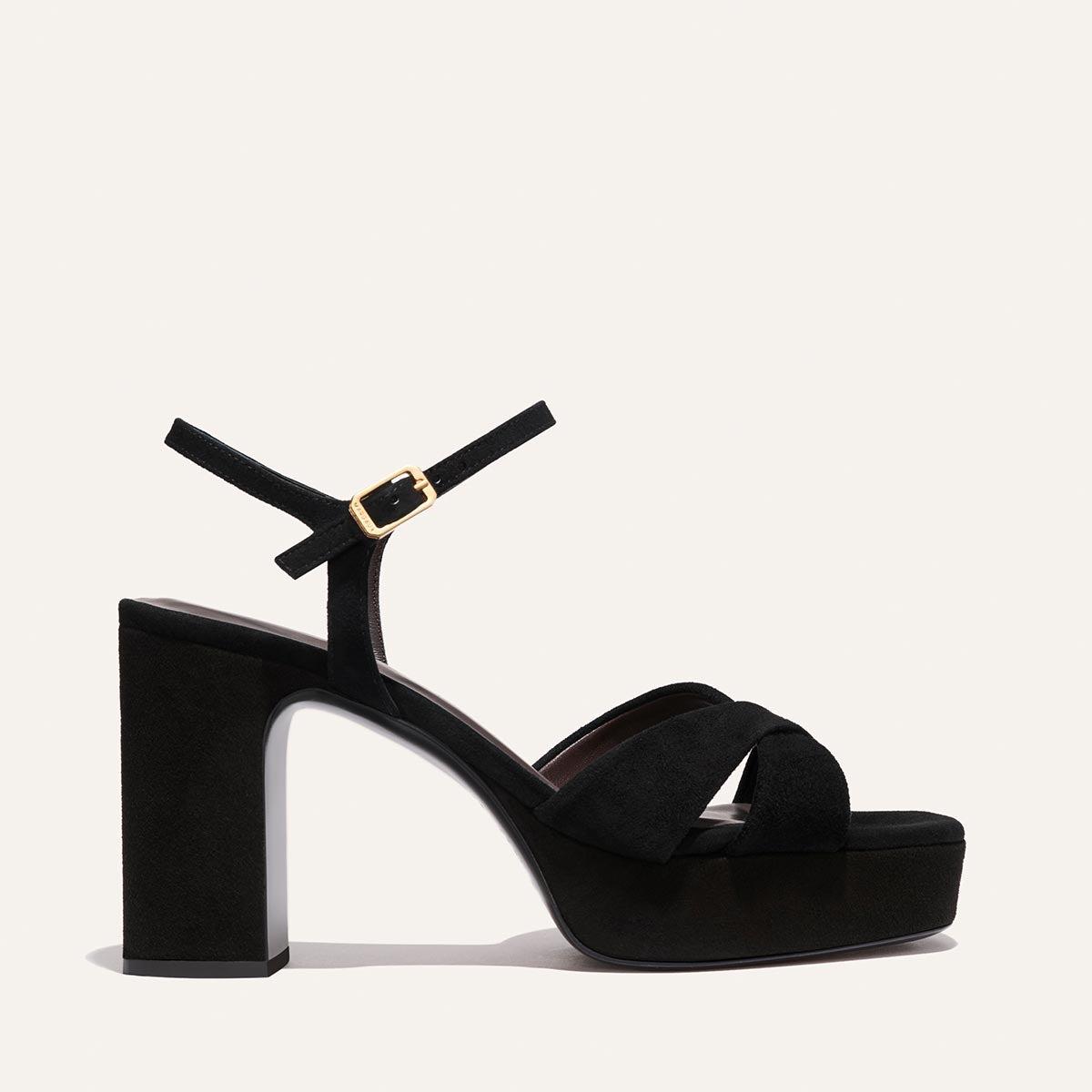 The Paloma Platform - Black Suede by MARGAUX