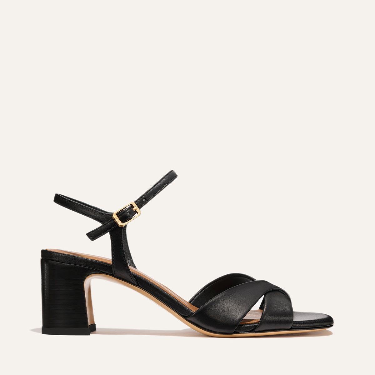 The Paloma Sandal - Black Nappa by MARGAUX