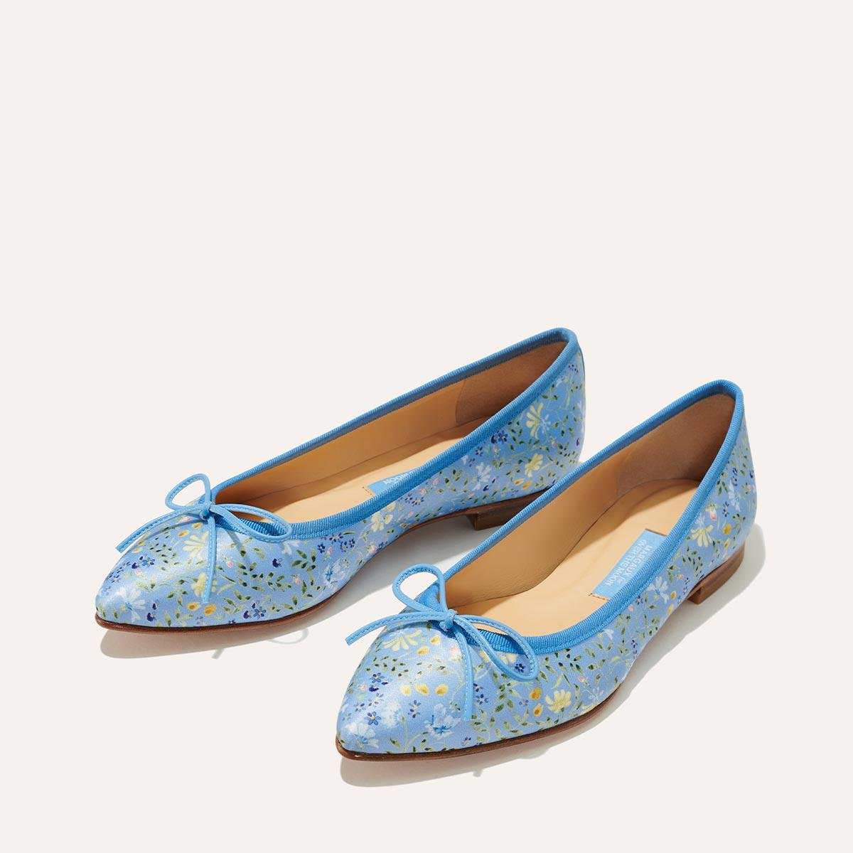 The Pointe - Blue Floral Satin by MARGAUX