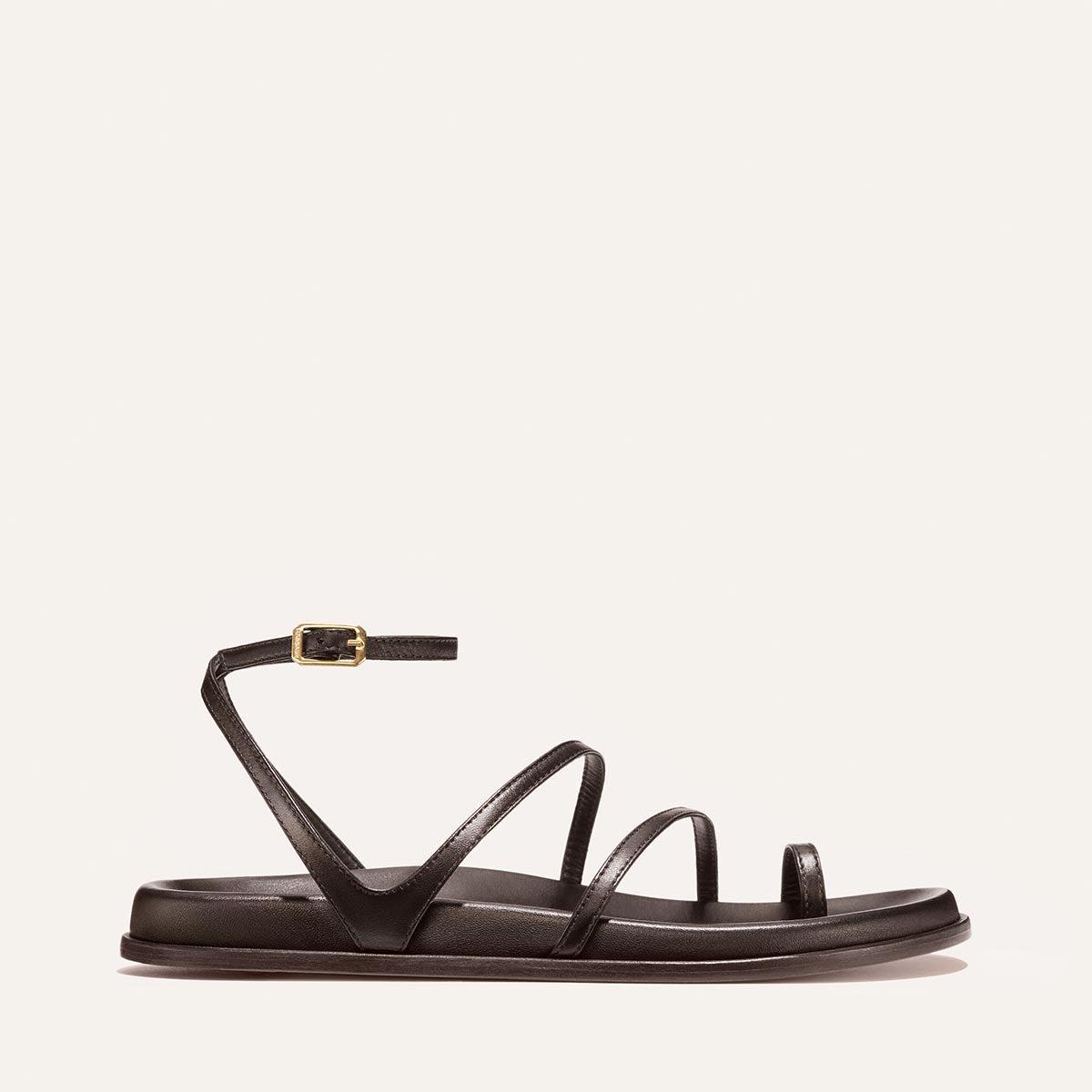 The Vesta Sandal - Espresso Nappa by MARGAUX