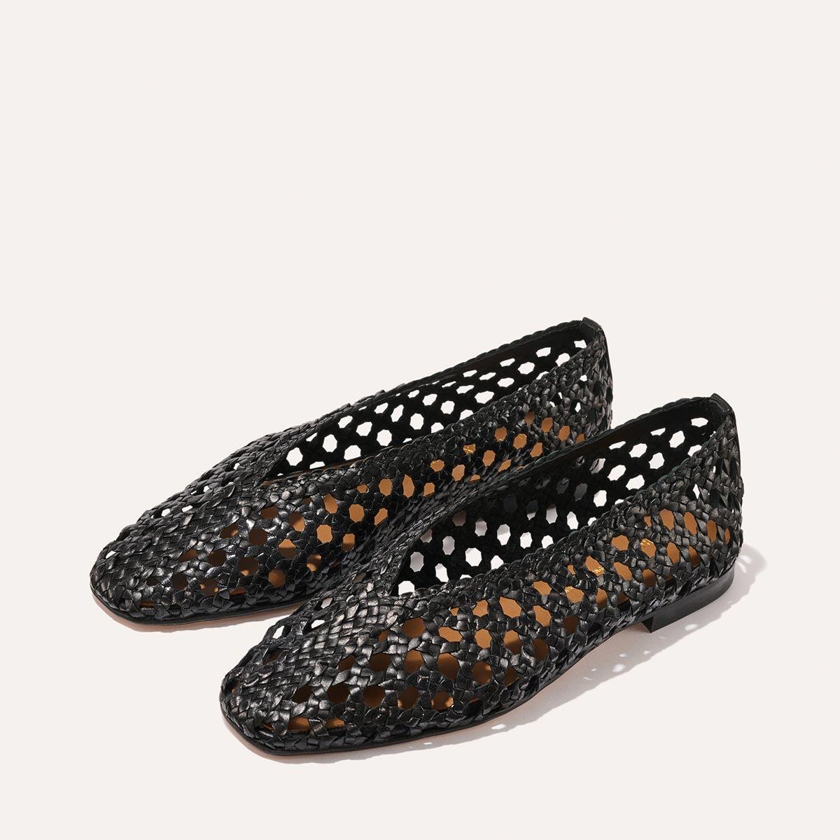 The Woven Paz - Black Woven Leather by MARGAUX